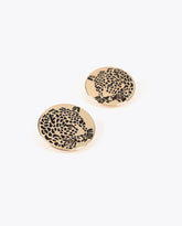 Tiger Face Button Earrings